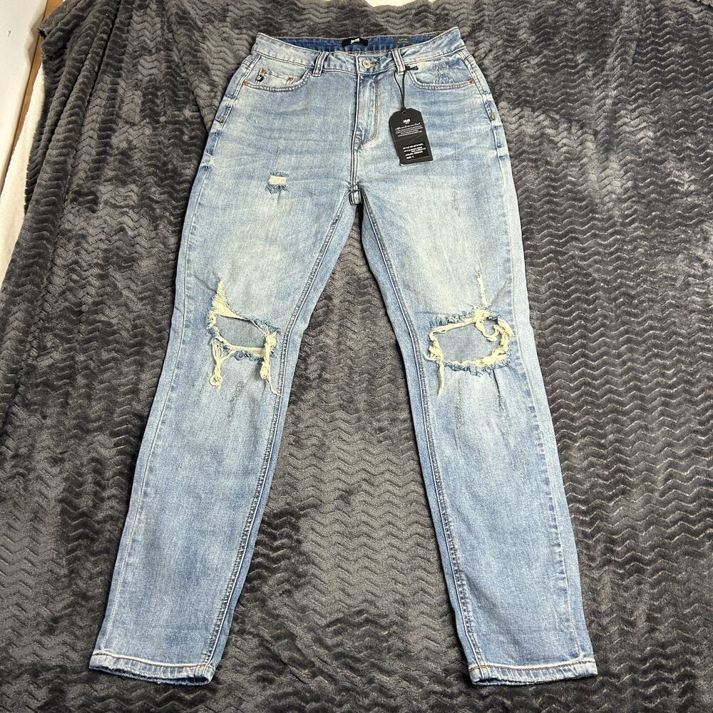 H&M Black Label Women's Size 9 Distressed High Rise Relaxed Fit Jeans